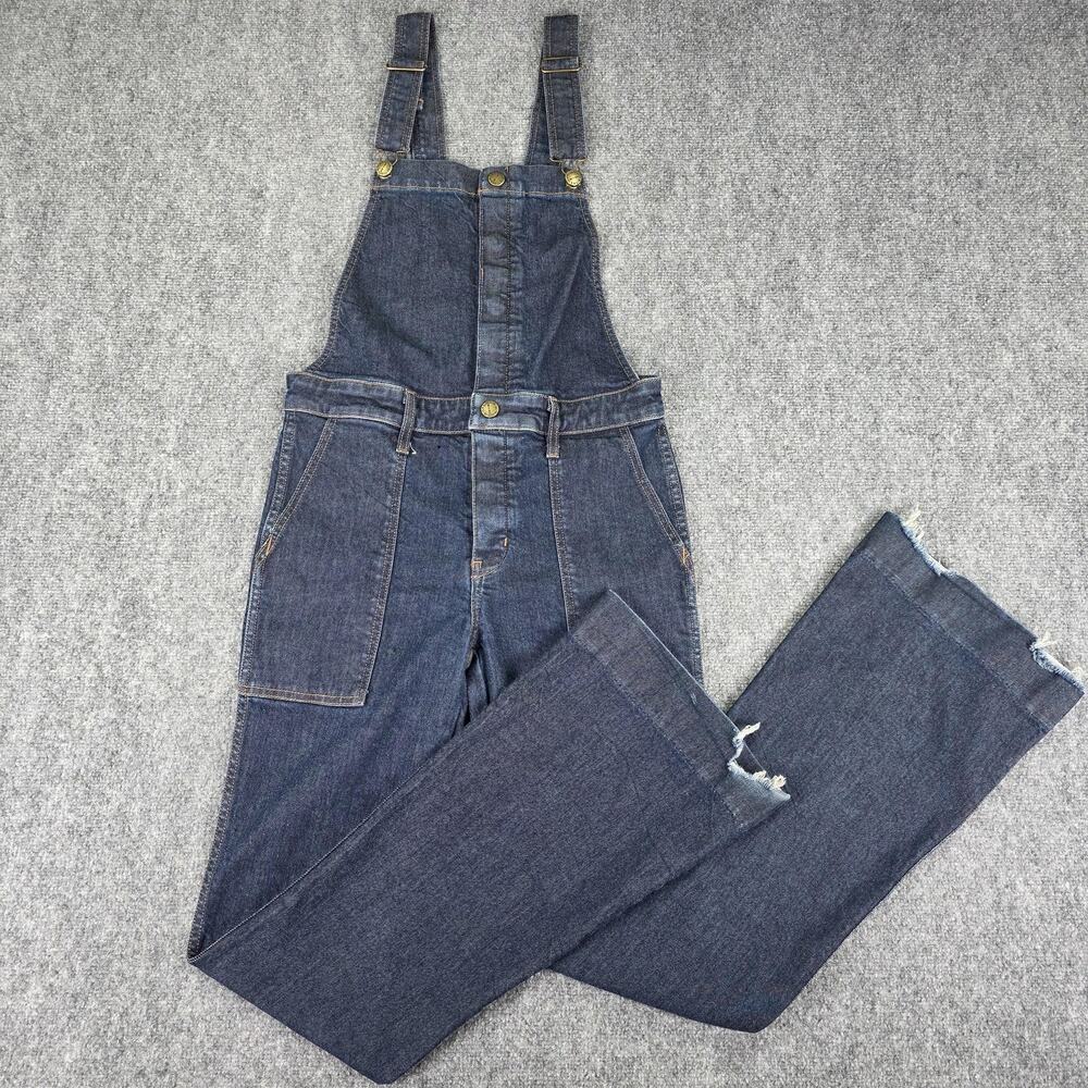 Current Elliott Overalls Womens 2 Blue The Clean Flare Denim Andover Made USA